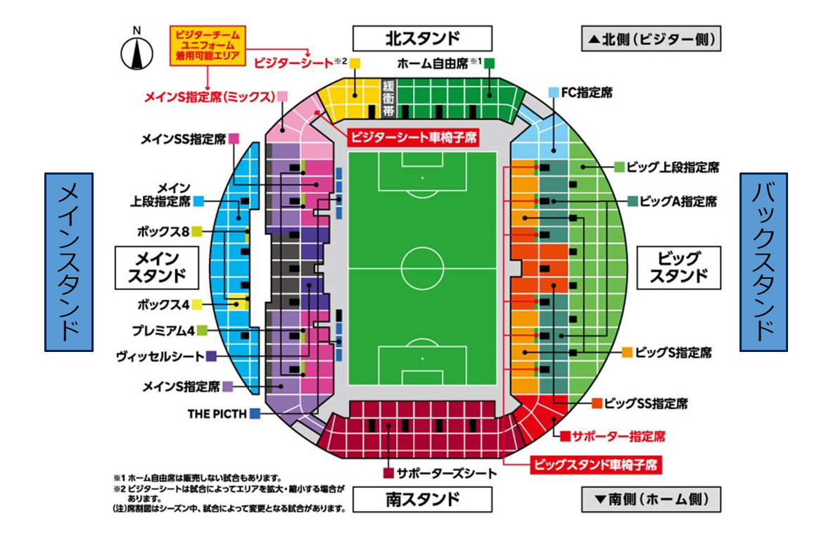 ノエビアスタジアム神戸の座席情報 見え方 おすすめ座席を解説します サッカー観戦のトリセツ